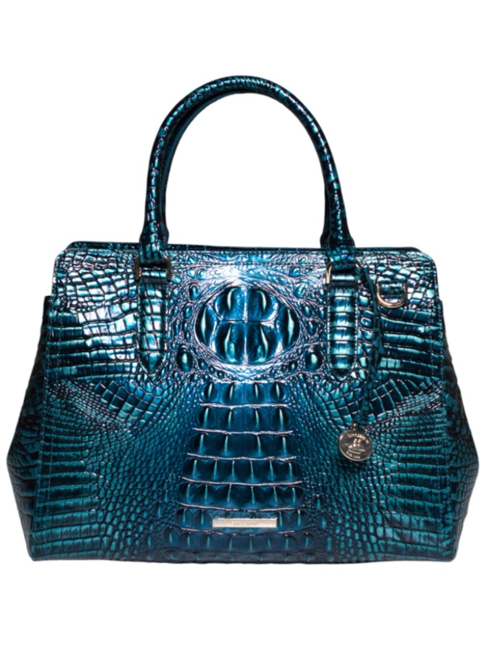 Brahmin Small Finley Satchel in Blue Patina Melbourne